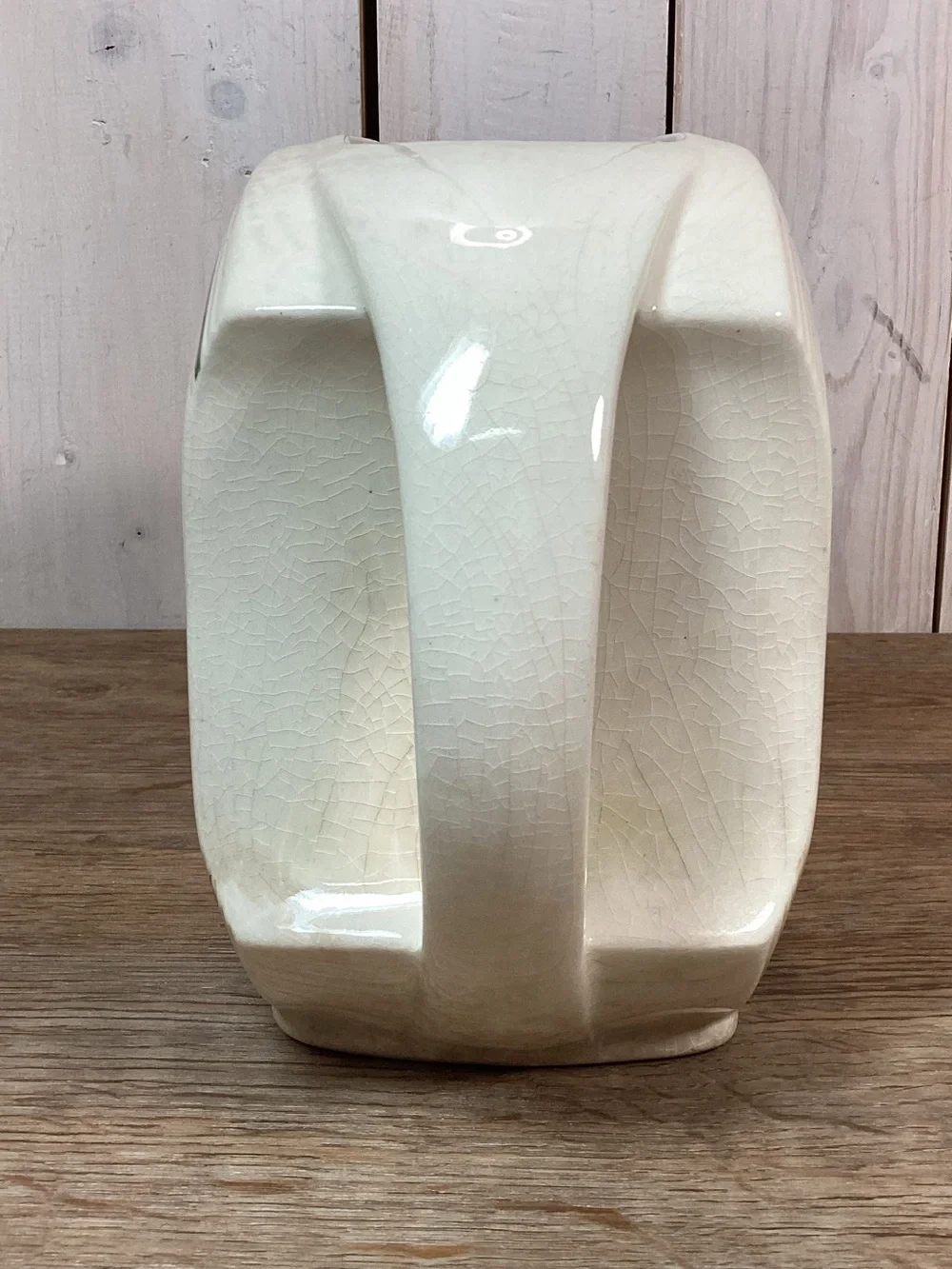 Stained & Crazed Vintage Yellow Rose Disc Pitcher